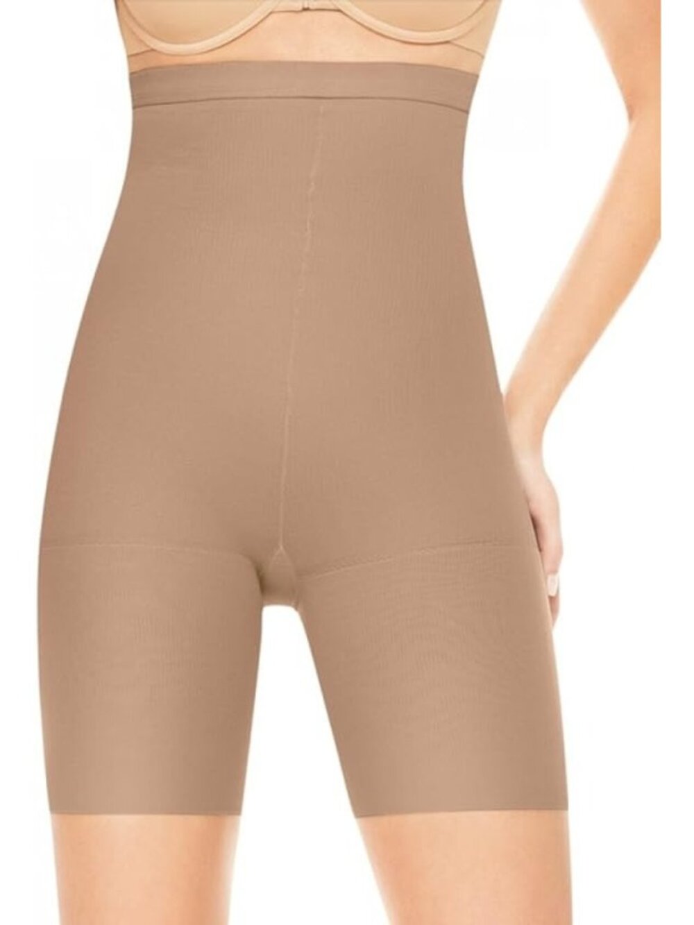 RED HOT SPANX Womens High-Waist Mid Thigh Slimmer Shapewear 1842 Beige Size 2